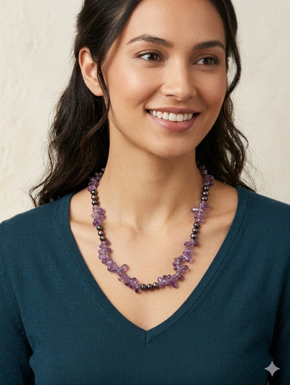 EVERTRUE African Amethyst Peacock Pearl in Platinum Bond (90.00 ctw)